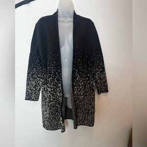 JM Collection Black and White Speckled Women's Sweater/size PL
